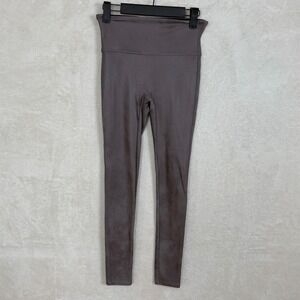 SPANX Faux Leather Leggings High‎ Waist Taupe Size S Body Shaping Slimming